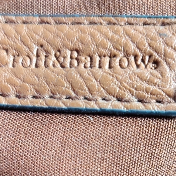 Croft & Barrow - Navy & Teal Patterned Satchel Crossbody Bag with Tan Faux Leath - Picture 4 of 7